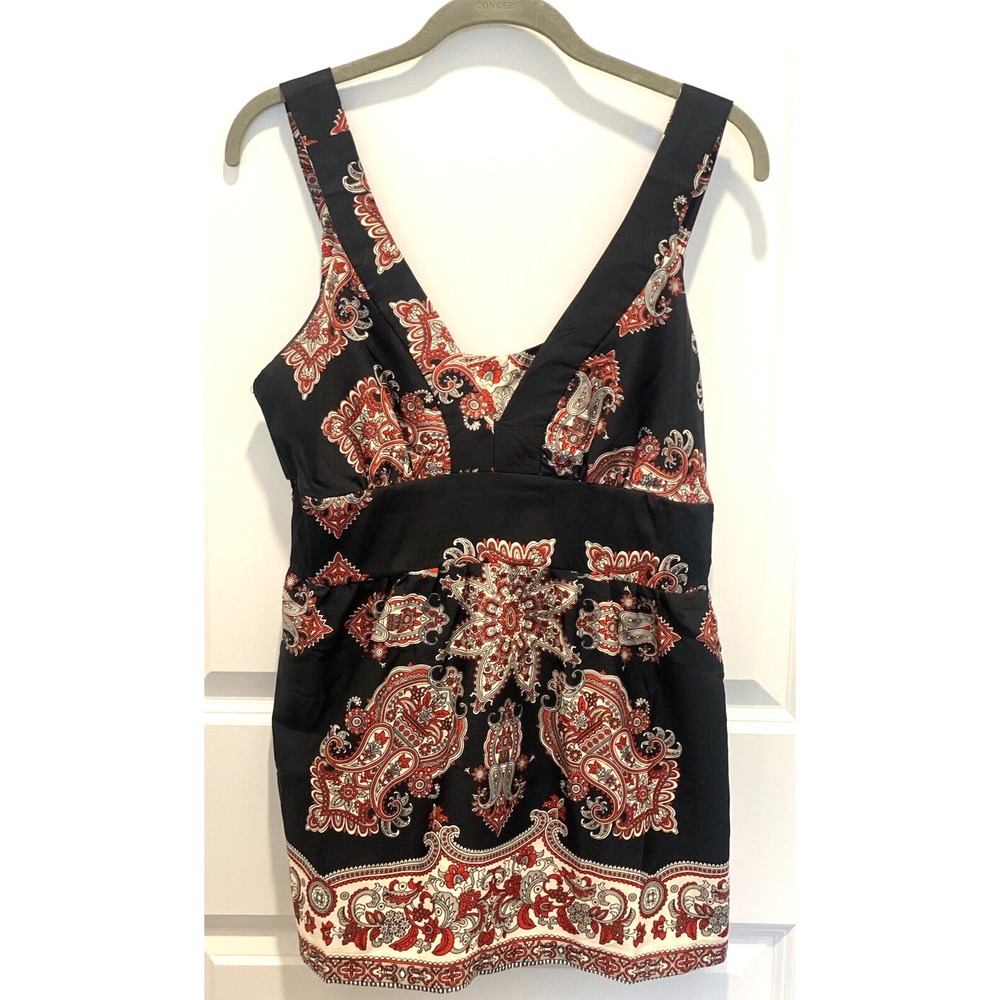 Shop with Velocity Large Black Paisley Boho Artsy Sleeveless Tank Blouse